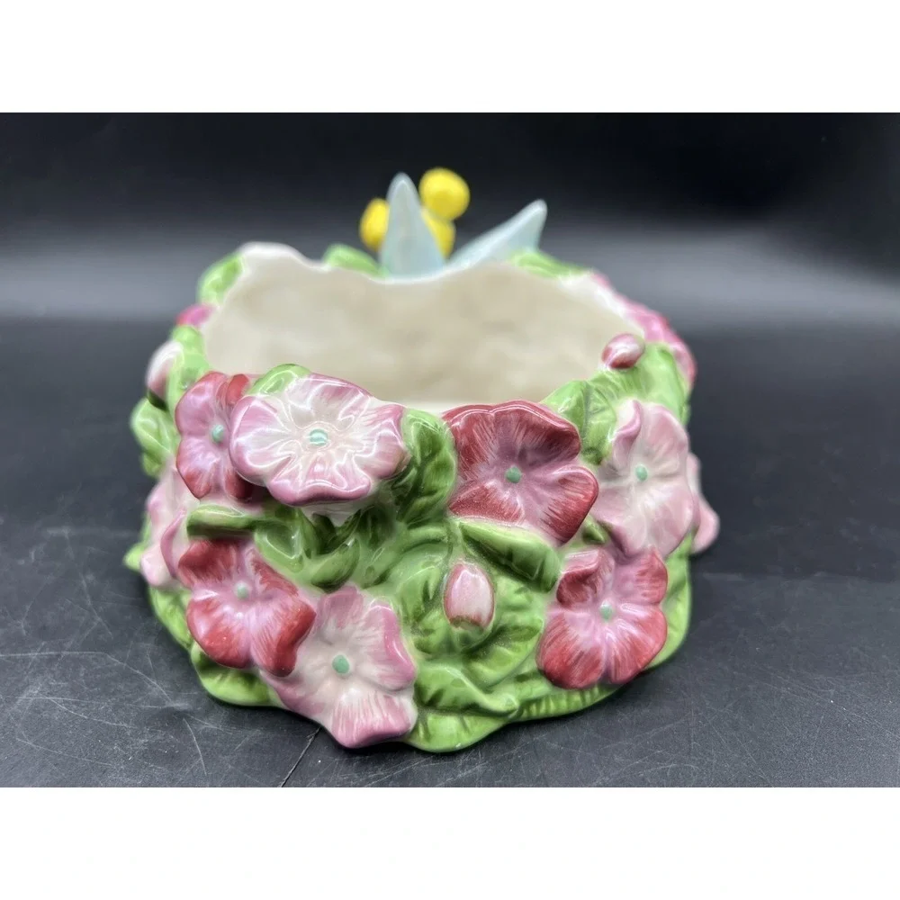 Disney Tinkerbell Candle & Holder Garden Pink Whimsical Imagination Peter Pan